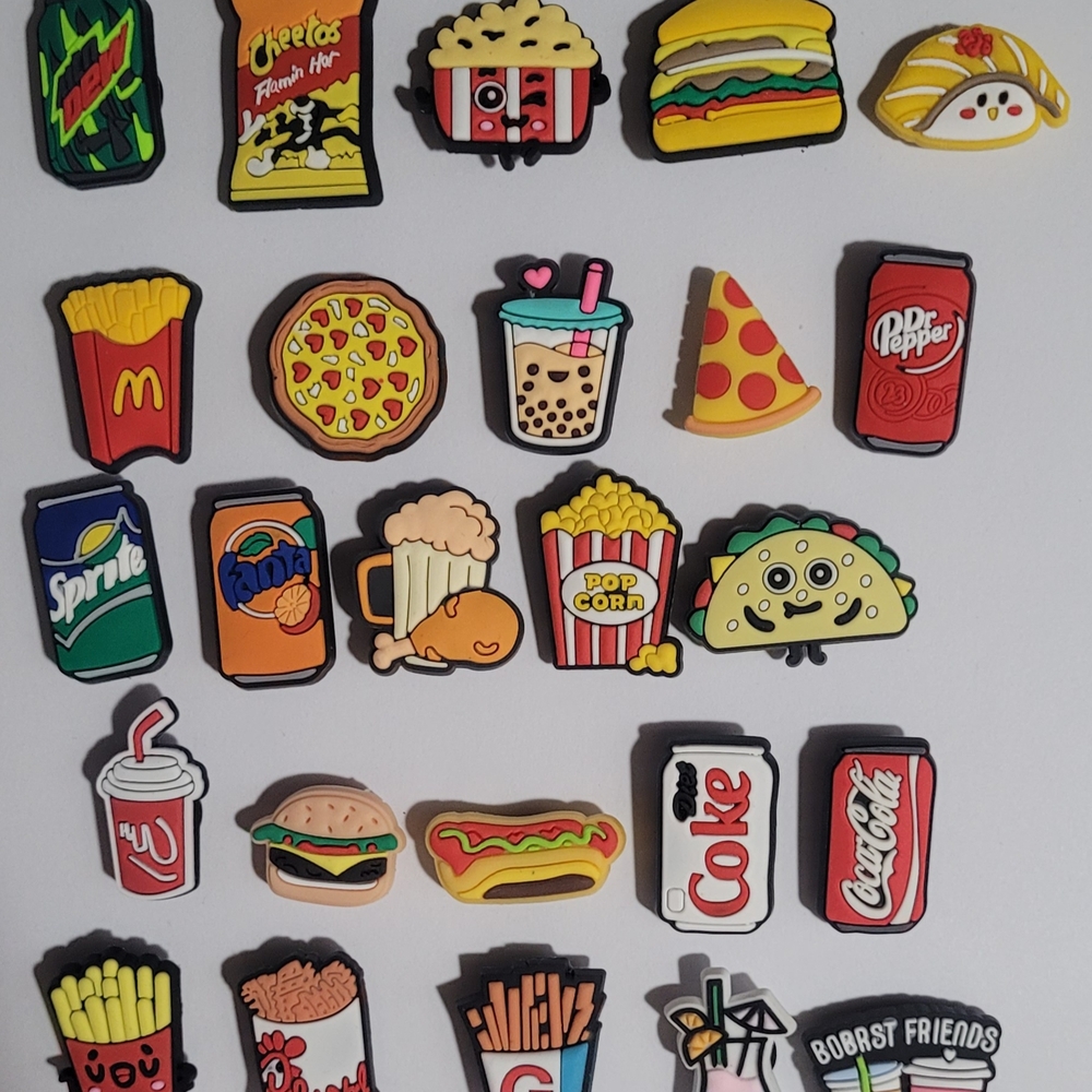 Colorful Food-Themed Shoe Charms Set
